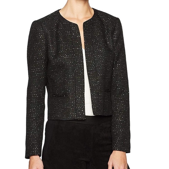 Nine West Jackets & Blazers - Nine West Black/Multi Color Sequin Tweed Blazer
